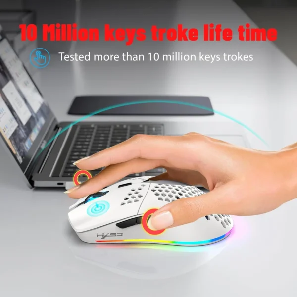 MAMBASNAKE x HXSJ T66 Wireless Gaming Mouse, 2.4Ghz Rechargeable Mouse with 6 Programmable Buttons - Image 4