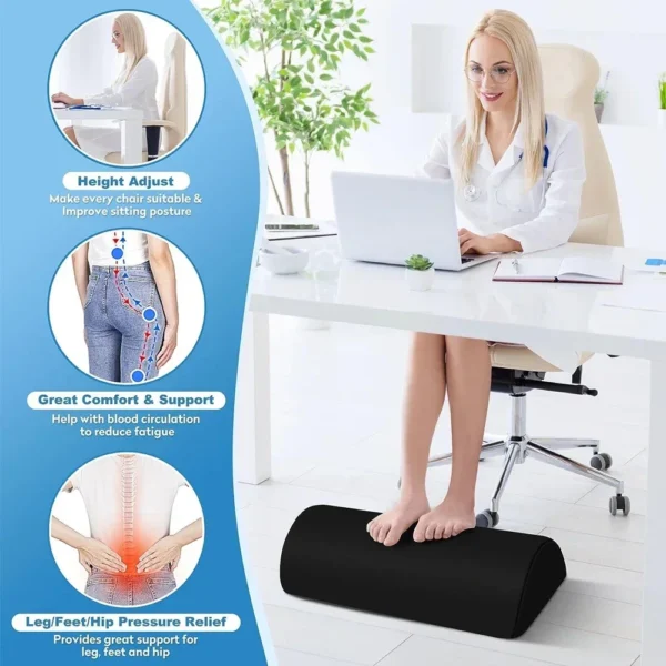 Comfort Foot Rest Under Desk All-Day Pain Relief & Leg Support Stool Under Desk Foot Rest Ergonomic for Home Office Work, Gaming - Image 4