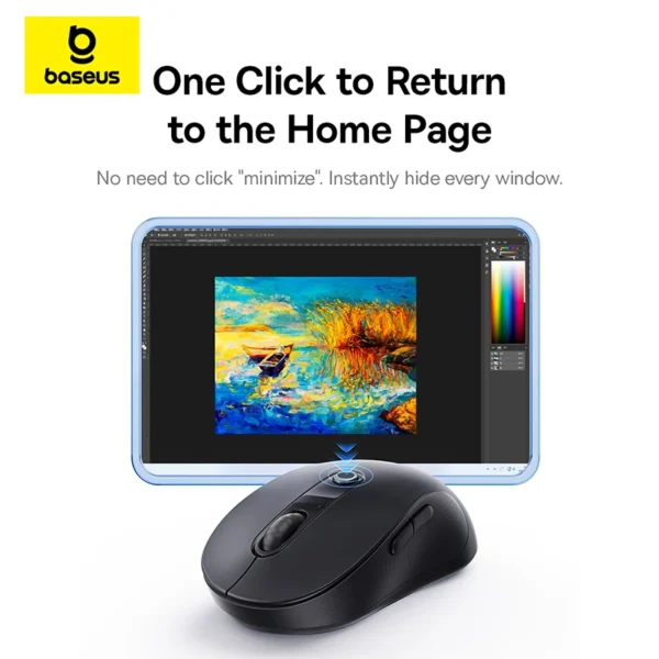 Baseus Wireless Mouse Bluetooth 5.3 2.4GHz Ergonomic 7 Silent Buttons Free Mouse Pad for MacBook Tablet Laptop Computer PC Mice - Image 3