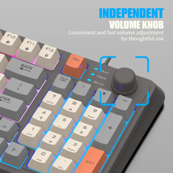 K82 Gaming Gaming Keyboard Glows Wired USB Desktop PC/Notebook Available 19-key punchless knob to adjust volume - Image 6