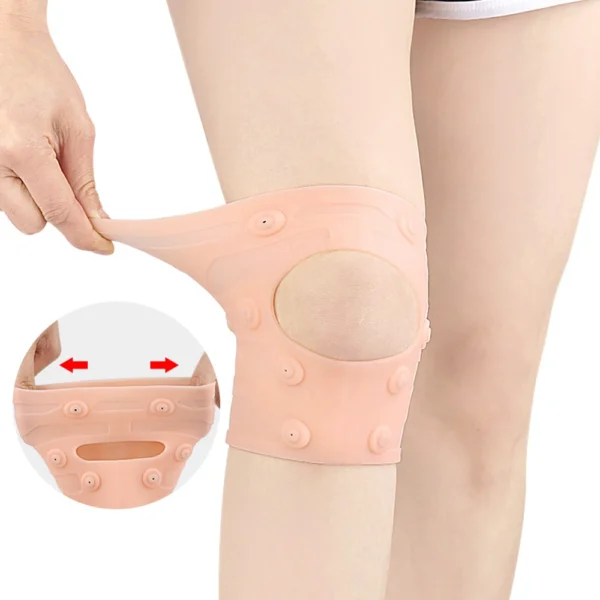 1PC Magnetic Knee Brace,Silicone Knee Compression Sleeve Support Brace,Waterproof Patella Knee Pad Protectors for Sport Meniscus - Image 5