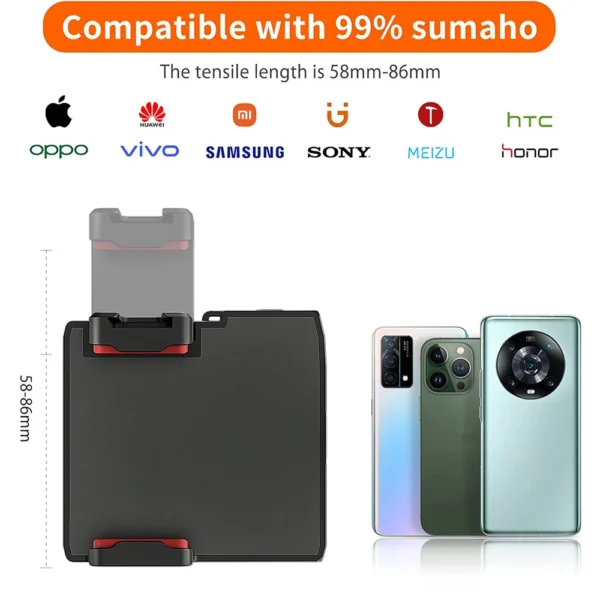 New Smartphone Selfie Shooting Grip Bluetooth Remote Control Selfie Mobile Mount Holder with 1/4 Screw Fill Light Phone Shutter - Image 6