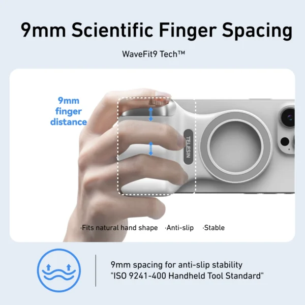 TELESIN Magnetic Phone Camera Shoot Hand Grip Phone Holder Shooting Aid Remote Control Handle for Iphone HUAWEI SAMSUNG Phone - Image 2