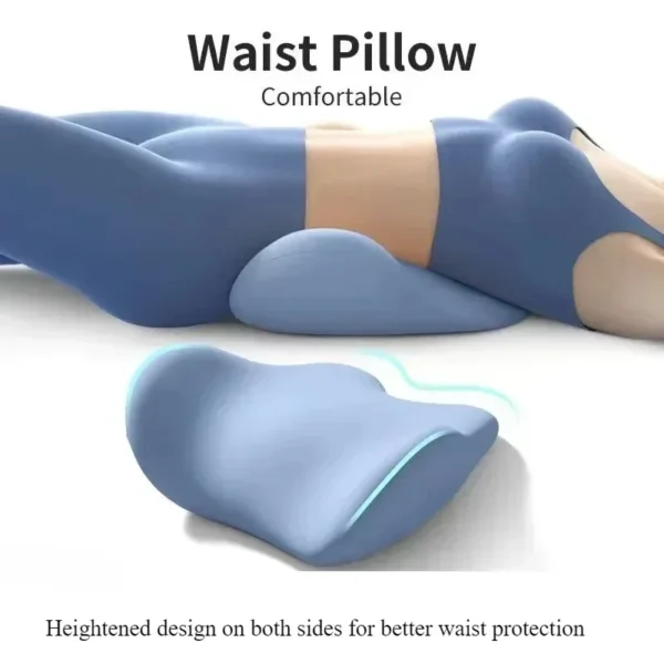 Memory Foam Lumbar Pillow for Sleep Relieves Lumbar Protrusion Back Pain Orthopedic Support Cushion for Bed Office Side Sleepers