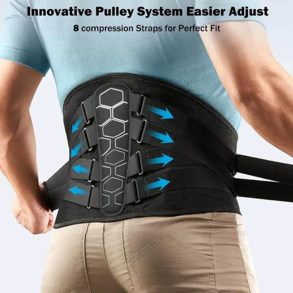 Back Brace for Lower Back Pain, Sciatica, Herniated Disc, Scoliosis, Back Support Belt with Soft Pad, Lightweight Lumbar Support - Image 4