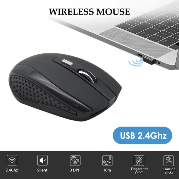 Wireless Mouse Silent Mouse 2.4G Portable Mobile Optical Office Mouse Adjustable DPI Levels for Notebook PC Laptop MacBook - Image 4