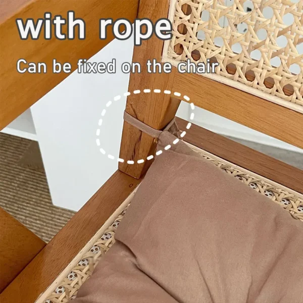 Linen Cushion Pearl Cotton Square Stool Backrest Pillow Home Office Computer Chair Protective Mat Seat Pad Buttocks Chair Mat - Image 2