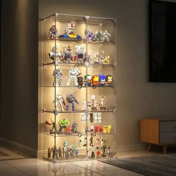 Transparent Display Cabinet Figures Lego Blocks Home Use Dust Proof Shelf for Kids Toys Model Display Nordic Storage Craft - Image 2