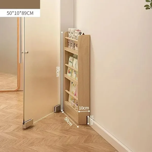 Narrow behind the door solid wood Kid bookshelf Library magazine shelf Bookcase，Very narrow shelving - Image 4