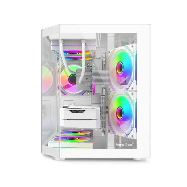 Power Train Star Realm M-ATX Desktop Case Three Sided Glass Panoramic Sea View Room Without Pillars 240 Water Cooling PC Chassis - Image 4