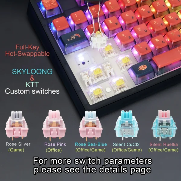 SKYLOONG GK87 Pro 3-Mode Wireless Mechanical Keyboard 8000hz Hot-Swappable 2-inch RGB Screen Custom Low latency Game Keyboard - Image 2